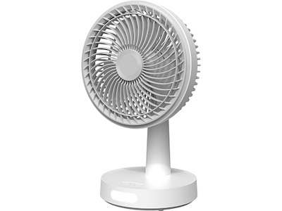 Ventilator til bord, Ø15 cm, Genopladelig, Hvid, Platinet
