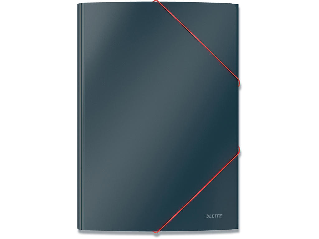 Samlemappe, 3 klapper, 2 elastikker, Fløjlsgrå, Leitz Cosy 