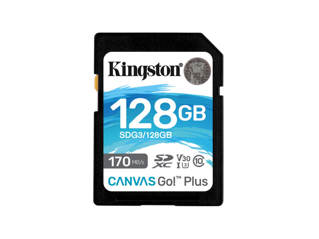 Kingston Technology Canvas Go! Plus 128 GB SDXC Canvas Go Plus 170R C10 UHS-I U3 V30