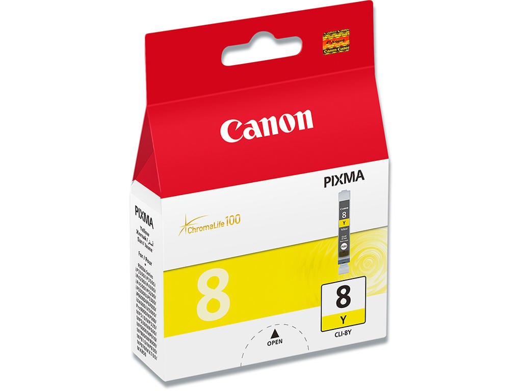 Blækpatron, 1 stk, 490 sider, Yellow-gul, Canon CLI-8Y