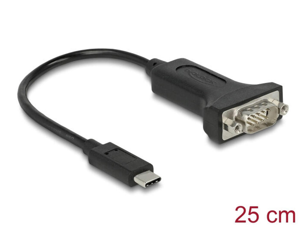 DeLOCK 64307 serielkabel Sort 0,25 m USB Type-C RS-232