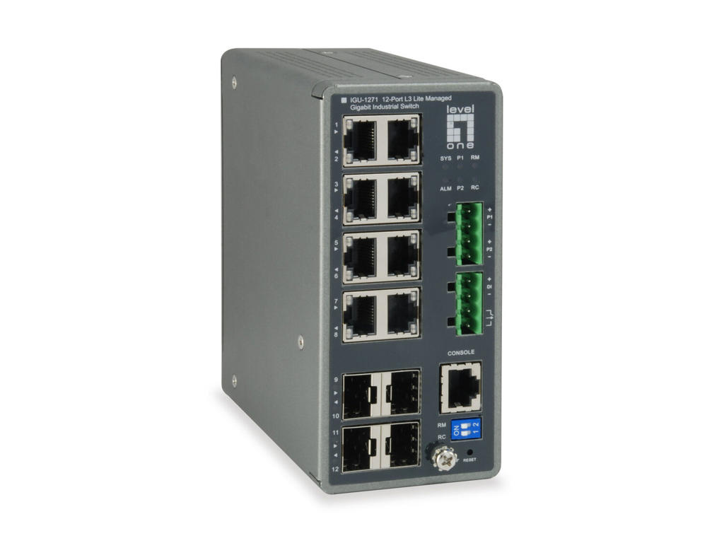 LevelOne IGU-1271 netværksswitch Administreret L3 Gigabit Ethernet (10/100/1000) Grå