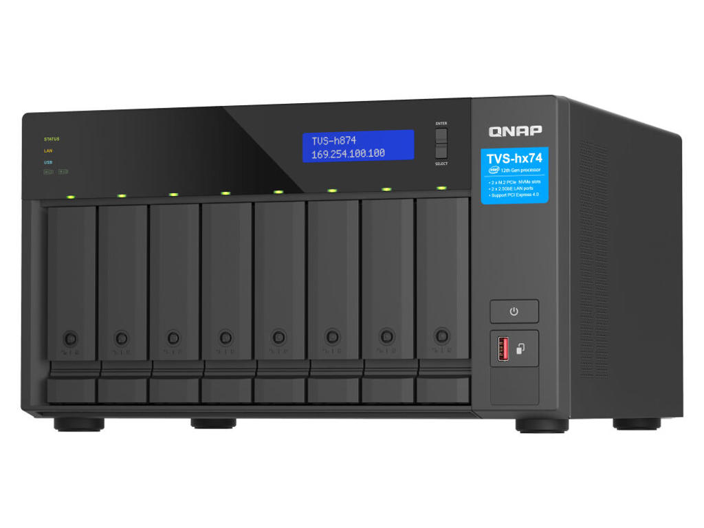 QNAP TVS-h874X NAS Tower Intel® Core™ i9 64 GB DDR4 0 TB QuTS hero Sort