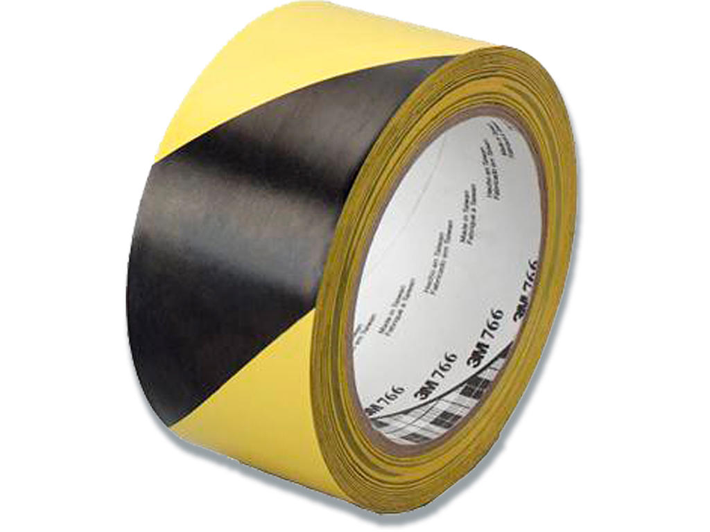 Gulvmarkering, Advarselstape, Gul-sort, 1 rulle, 