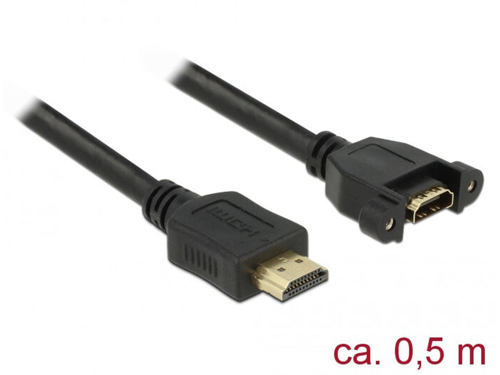 DeLOCK 85463 HDMI-kabel 0,5 m HDMI Type A (Standard) Sort