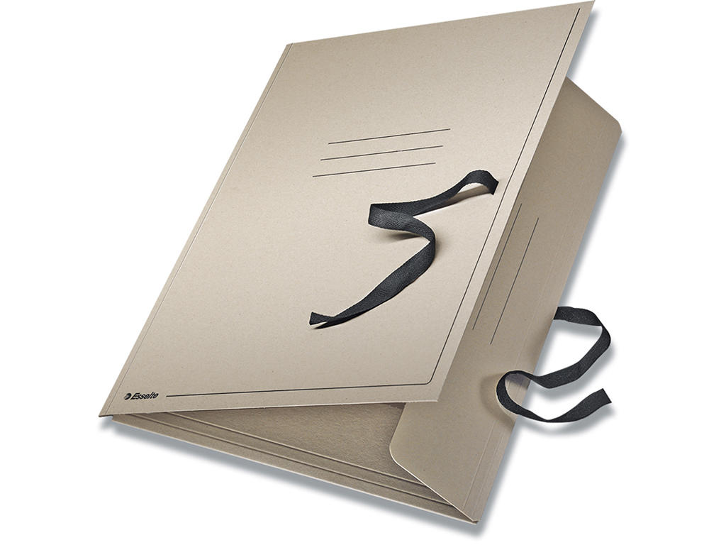Samlemappe, 3 klapper, Tekstilbånd, Grå, Esselte Hercules A3