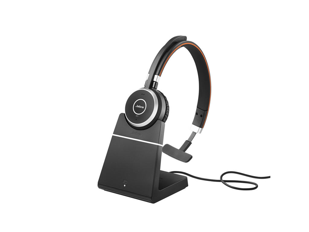 Jabra Evolve 65 SE Headset Kabel & trådløs Opkald/musik Micro-USB Bluetooth Opladningsstativ Sort