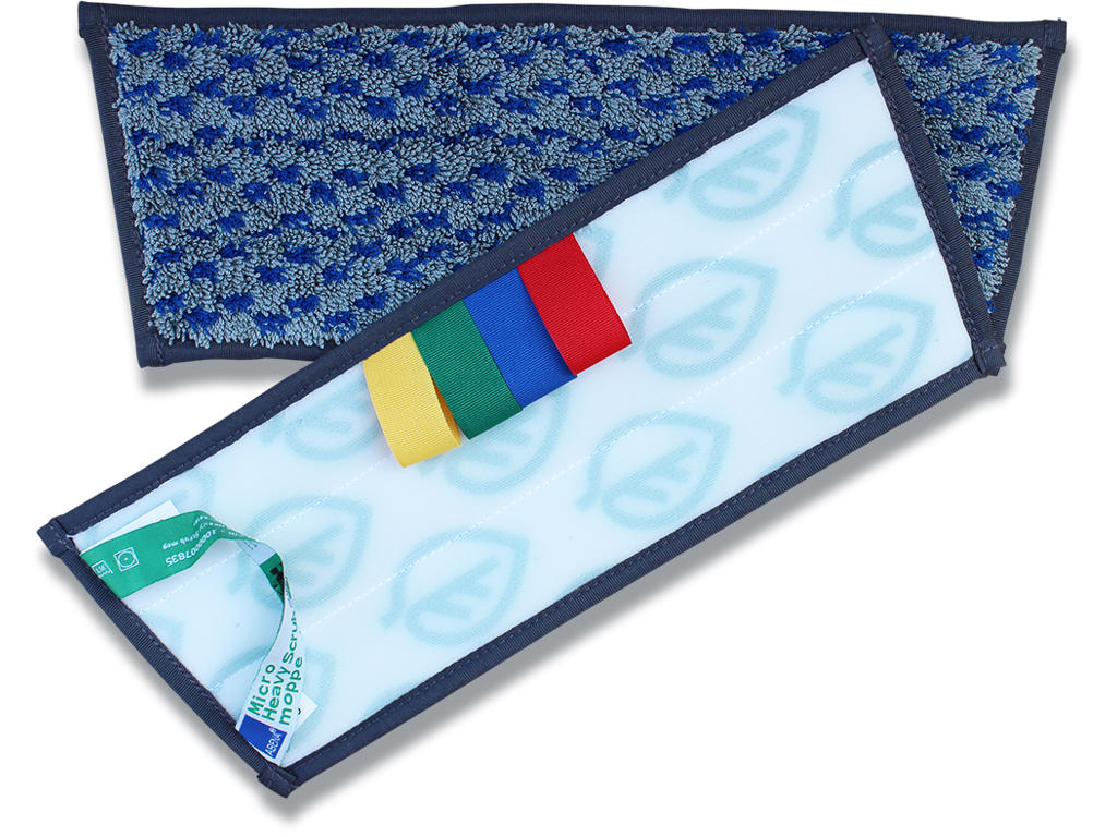 Skrubbemoppe, Grå, Mikrofiber, 30 cm, Med velcro, 5 stk, Abena Puri-Line Heavy Scrub