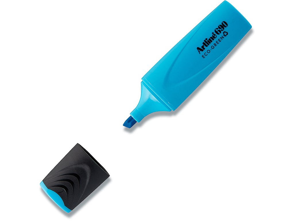 Tekstmarker, Permanent, Blå, 1 stk, Artline ECO-GREEN 690