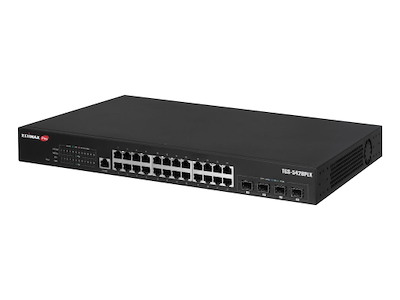 Edimax TGS-5428PLX netværksswitch Administreret 2.5G Ethernet (100/1000/2500) Strøm over Ethernet (PoE) 1U Sort