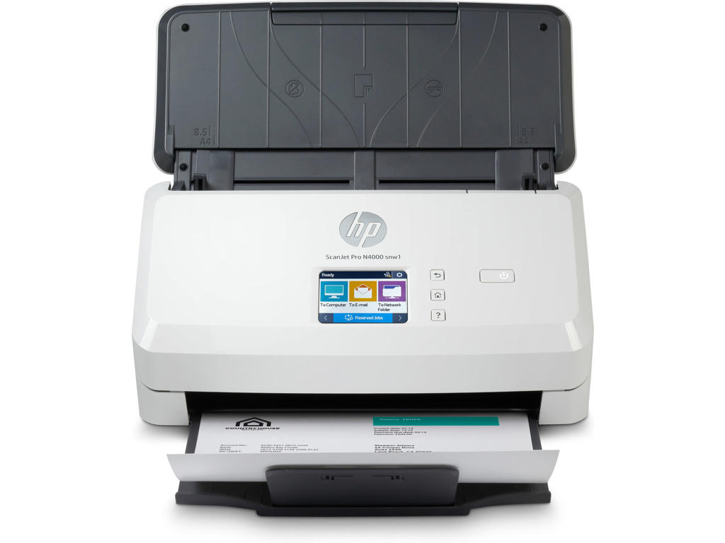 HP ScanJet Pro N4000 snw1 Skanner med papir-tilførsel 600 x 600 dpi A4 Sort, Hvid