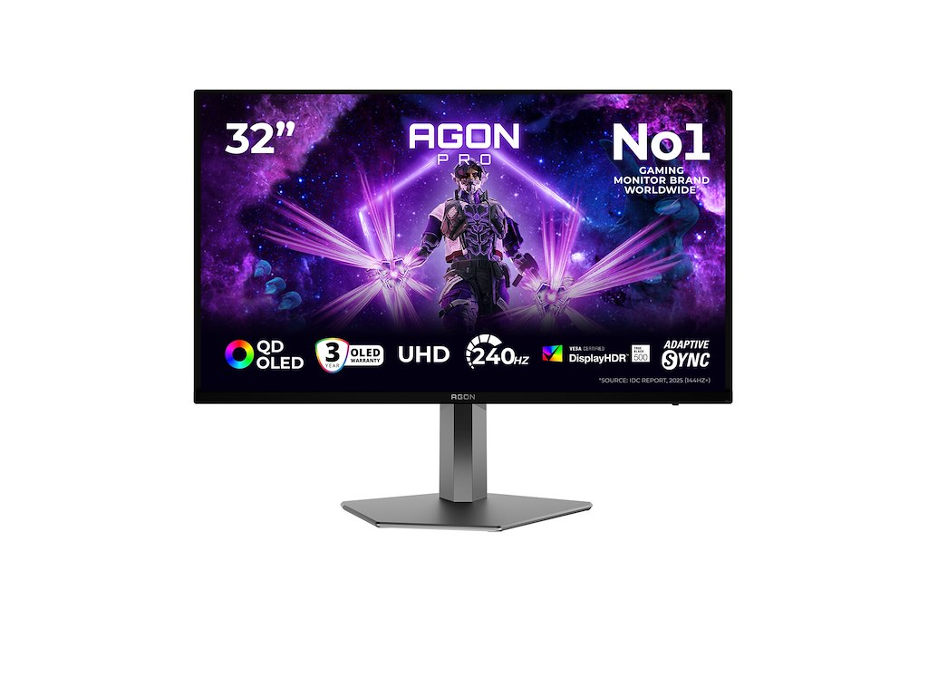 AOC AGON PRO AG326UZD2 computerskærm 80 cm (31.5") 3840 x 2160 pixel 4K Ultra HD OLED Sort