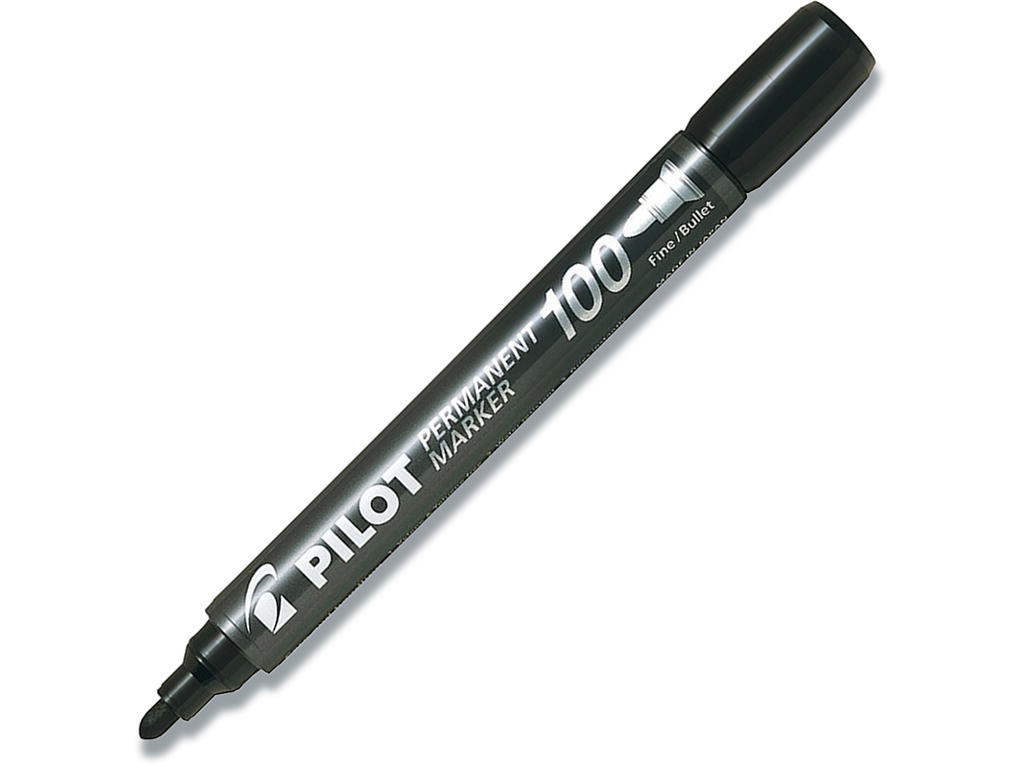 Marker, Rund spids, 1 mm, Sort, Pilot SCA-100-B