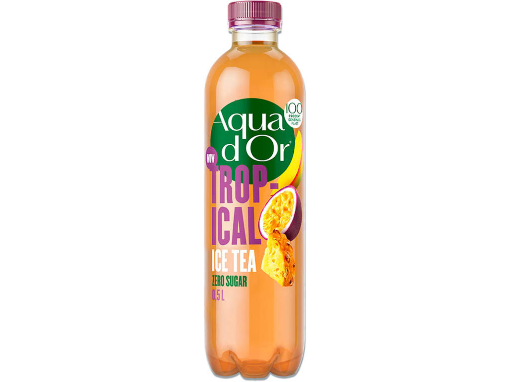 Ice Tea, Tropical, 0.5 liter, 12 flasker, Aqua D'or 