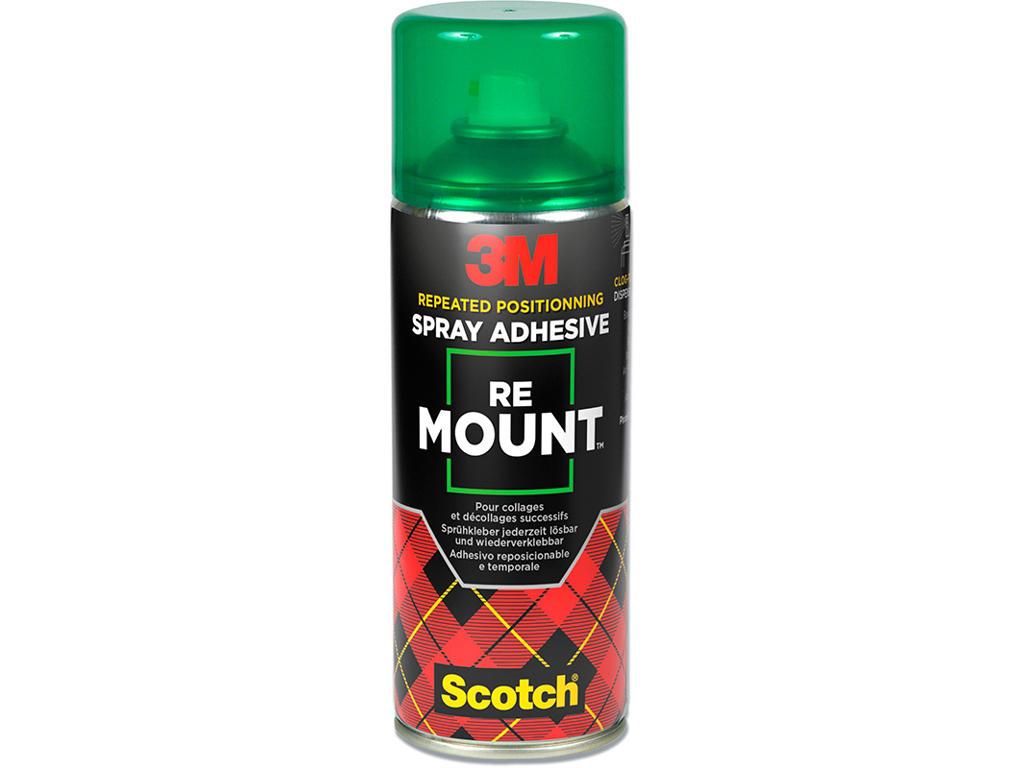 Limspray, Til letvægtsmaterialer, Aftagelig, 400 ml, 3M Re Mount