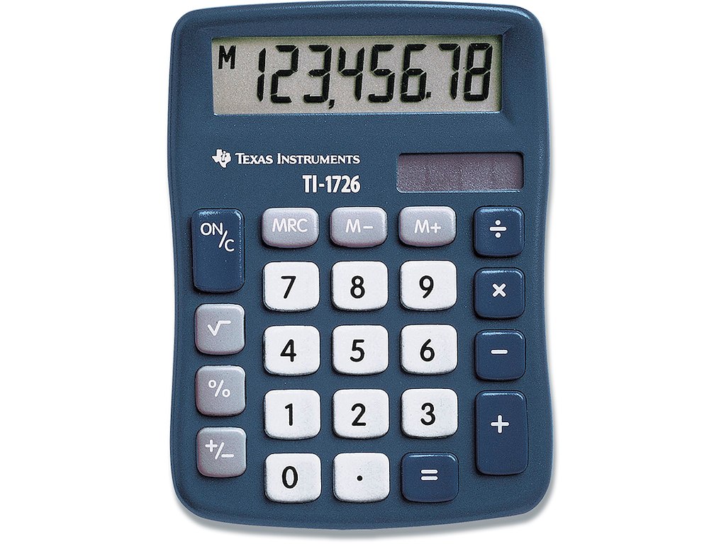 Regnemaskine, Standard, 8 cifre, Texas Instruments TI-1726