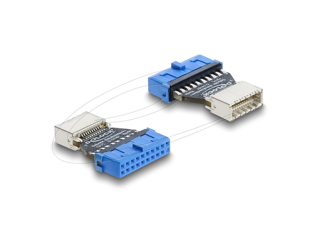 DeLOCK 67344 kabel kønsskifter USB 5 Gbps 20 pin header type-E Blå