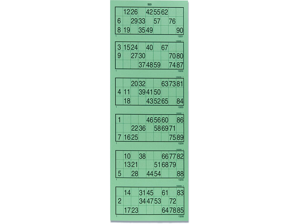 Bingoblokke King Size GRØN 100 blade med ekstra store tal