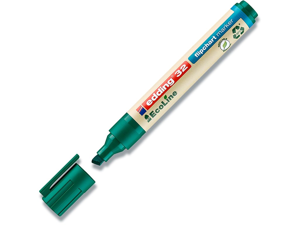 Marker, Skrå spids, 1.5-3 mm, Grøn, Edding Ecoline 32