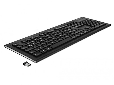 DeLOCK 12671 tastatur Kontor RF trådløst QWERTZ Tysk Sort