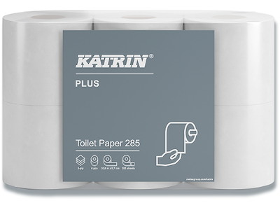 Toiletpapir, Udvendig oprulning, 3 lag, 42 ruller, Katrin Plus 285