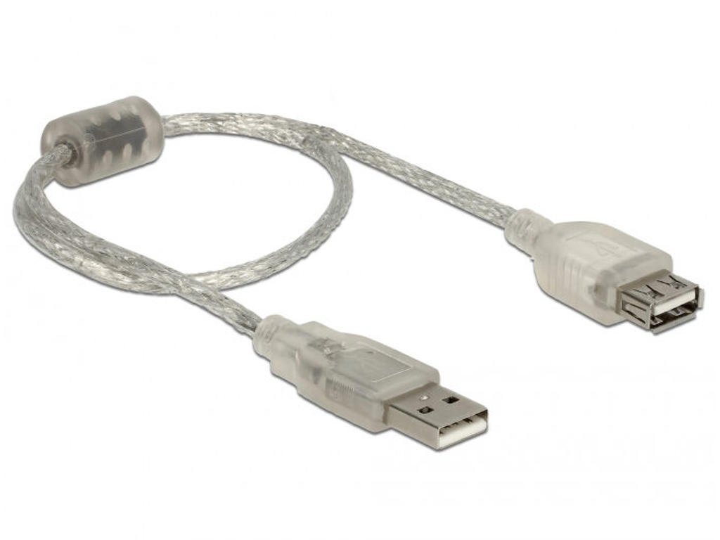 DeLOCK 82244 USB-kabel USB 2.0 0,3 m USB A Transparent