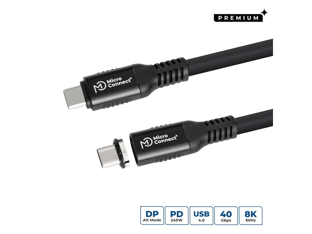 Microconnect MC-LS-USB4CC0.15 USB-kabel USB4 Gen 3x2 0,15 m USB C Sort