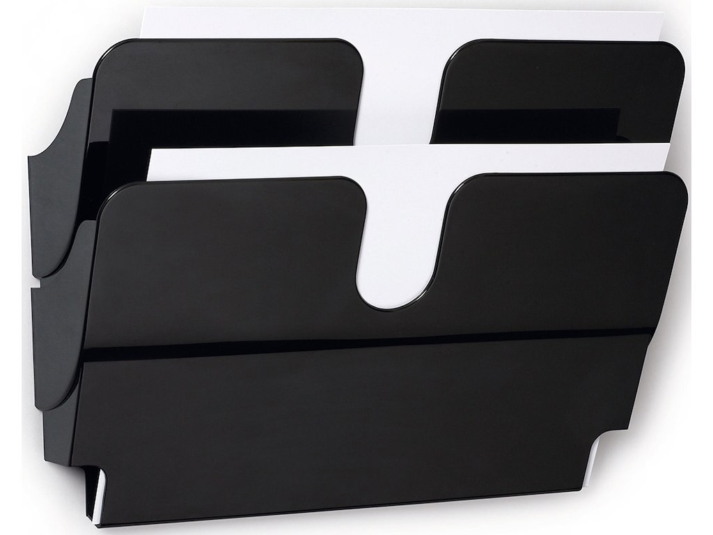 Brochureholder, 2 fag, A4, Tværformat, Sort, Magnetisk, Durable FLEXIPLUS 2