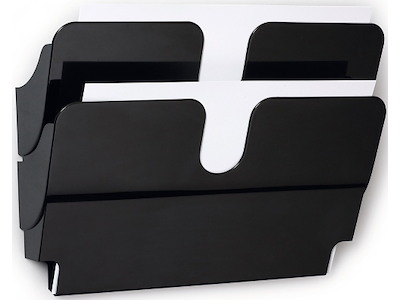 Brochureholder, 2 fag, A4, Tværformat, Sort, Magnetisk, Durable FLEXIPLUS 2