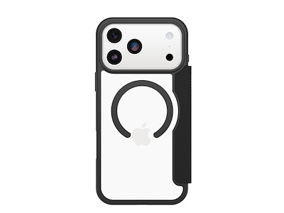 OtterBox React Folio MagSafe mobiltelefon etui 17,5 cm (6.9") Folie Sort, Transparent