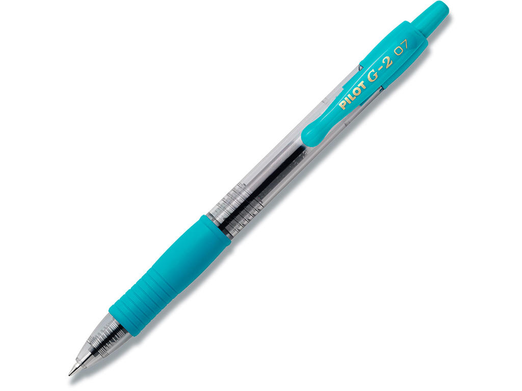 Rollerball gelpen, 0.7 mm, 0.32 mm, Turkis, Pilot G-2 Medium BL-G2-7-LB