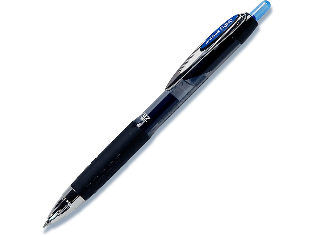 Rollerball pen, 0.7 mm, 0.4 mm, Blå, uni-ball Signo Fine UMN-207E-41