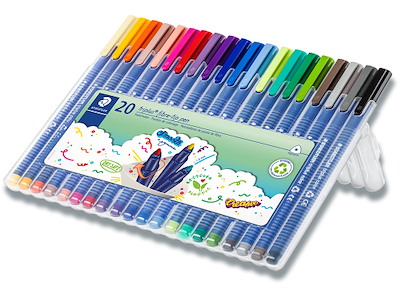 Marker, Rund spids, 1 mm, 20 assorteret, Staedtler Triplus Color 323