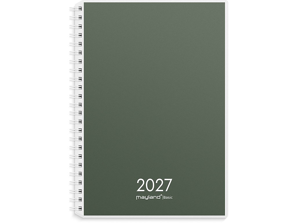 Kalender, 2027, Basic Uge, 1 uge pr. opslag, Mørkegrøn, Mayland