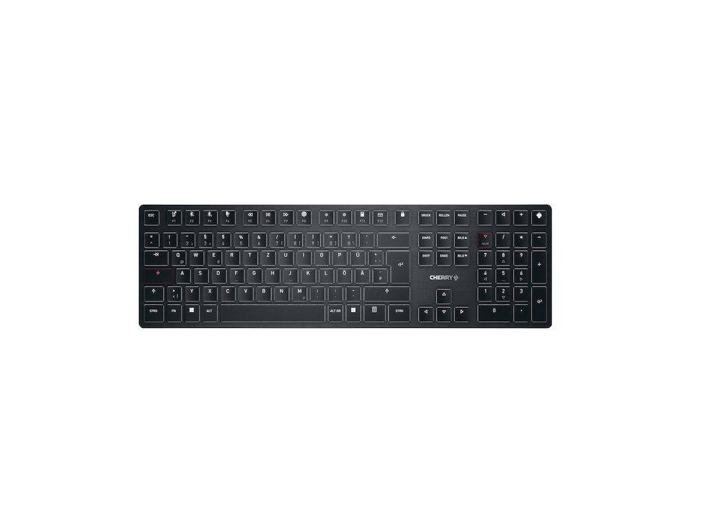 CHERRY KW X ULP tastatur Universel USB + RF Wireless + Bluetooth QWERTZ Tysk Sort