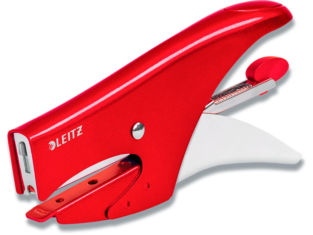 Hæftetang, 15 ark, Metallic rød, Klamme P1 og Nr. 8 (6/4), Leitz WOW 5547
