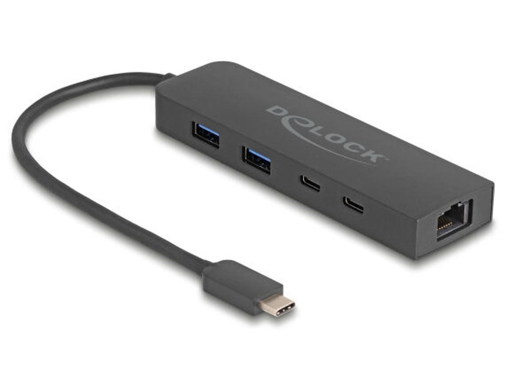 DeLOCK 64110 interface hub USB 3.2 Gen 2 (3.1 Gen 2) Type-C 10000 Mbit/s Sort