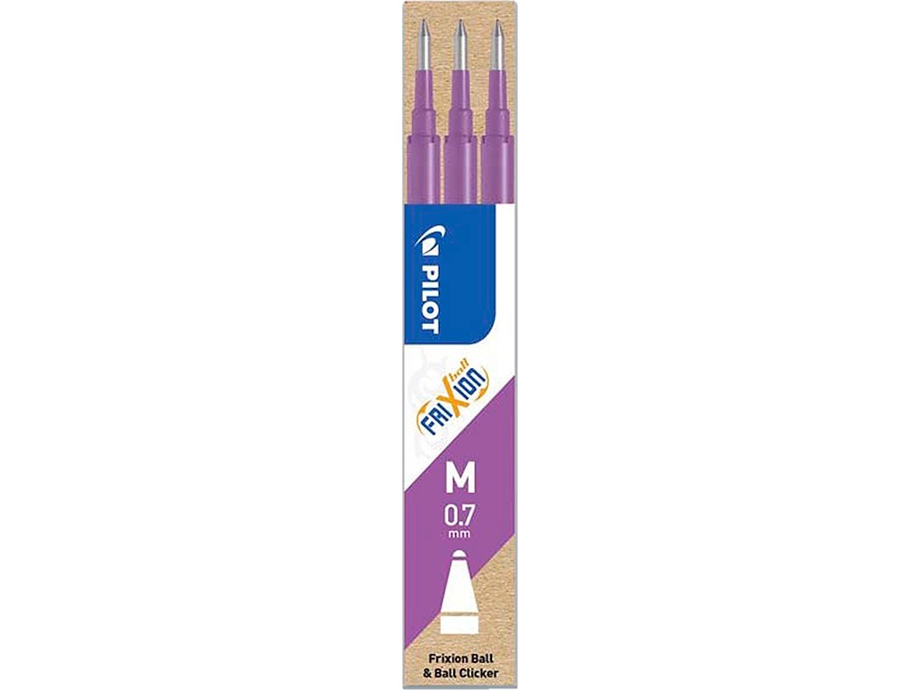 Rollerball gelpen refill, 0.7 mm, 0.35 mm, Lilla, Pilot FriXion BLS-FR7-S3-PU