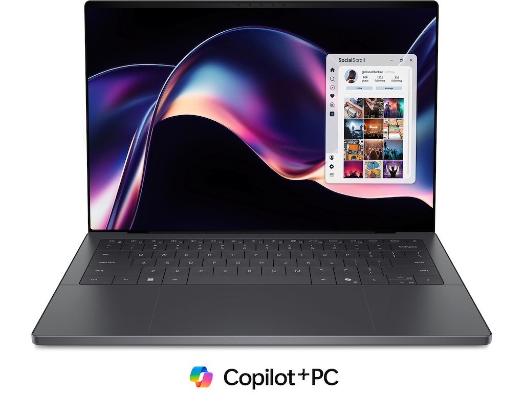 DELL XPS 14 DA14260 Copilot+ PC Intel Core Ultra X7 358H Laptop 35,6 cm (14") Berøringsskærm 2.8K 32 GB LPDDR5x-SDRAM 1 TB SSD Wi-Fi 7 (802.11be) Windows 11 Pro Nordisk Grafit