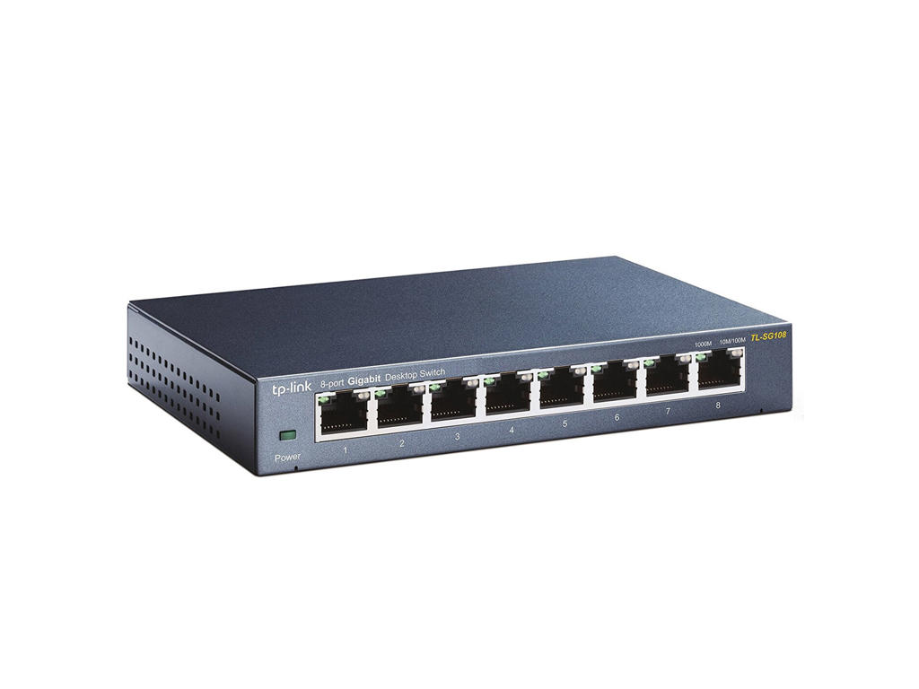 TP-Link TL-SG108 V3.0 Ikke administreret Gigabit Ethernet (10/100/1000) Sort