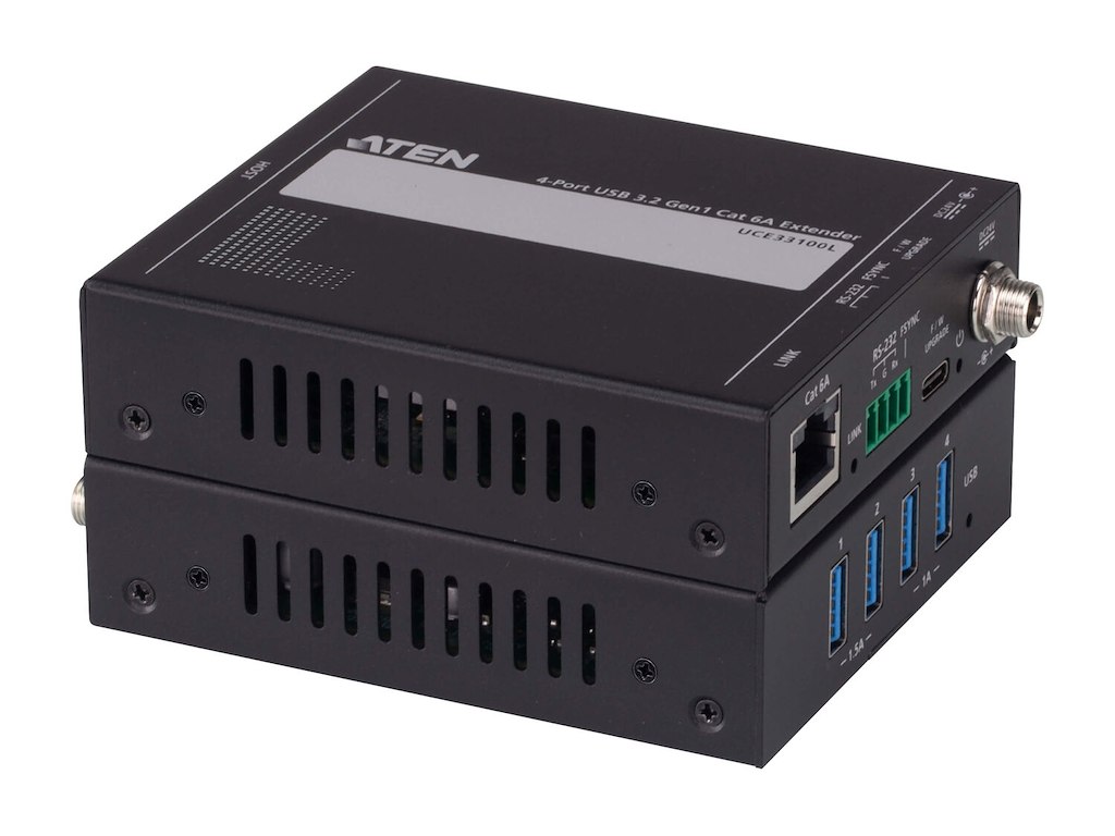 ATEN UCE33100 Netværkssender & -modtager Sort