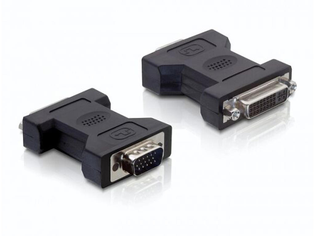 DeLOCK 65017 kabel kønsskifter DVI-I VGA 15-pin M Sort