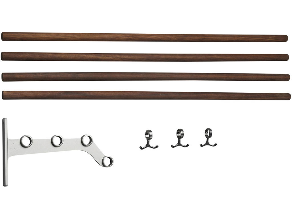 Hattehylde tillægsdel, Nostalgi, Modelnr 291, L=1000 mm valnød/aluminium, Essem Design DK