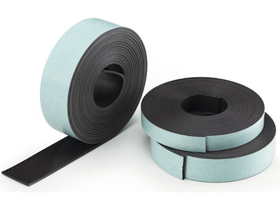 Magnettape, 19mmx3mx0.6mm, Med tape på bagsiden, 1 rulle, Legamaster 