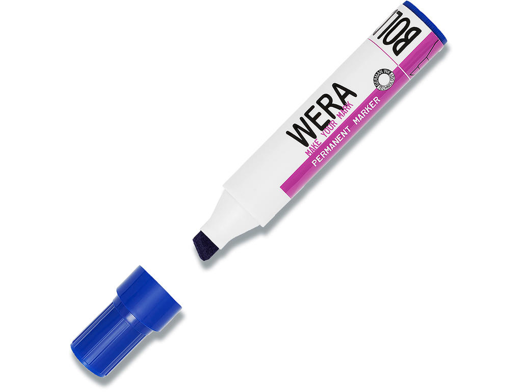 Marker, Kantet spids, 2-10 mm, Blå, Wera Jumbo 