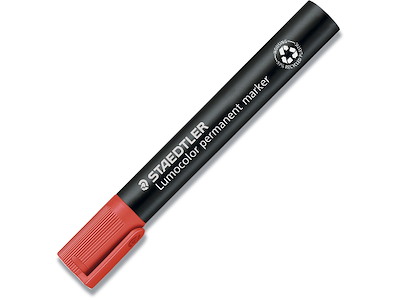 Marker, Skrå spids, 2-5 mm, Rød, Staedtler Lumocolor 350