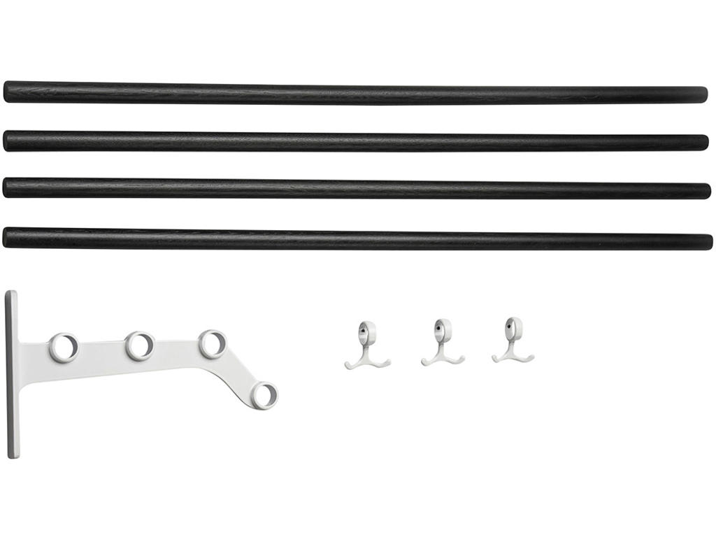 Hattehylde tillægsdel tilpasset længde, Nostalgi, Modelnr 291, Sortbejdset eg/hvid, Essem Design DK