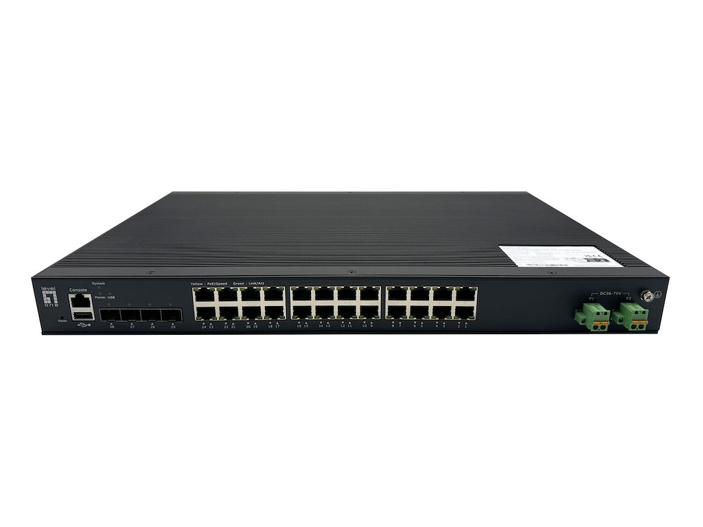 LevelOne IXP-2871 netværksswitch Administreret L2+ Gigabit Ethernet (10/100/1000) Strøm over Ethernet (PoE) Sort