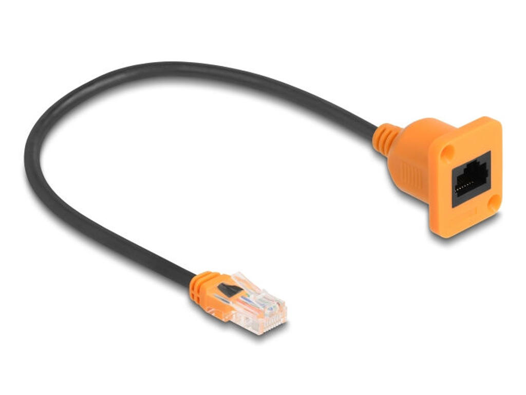 DeLOCK 90803 netværkskabel Sort, Orange 0,3 m Cat5e U/UTP (UTP)