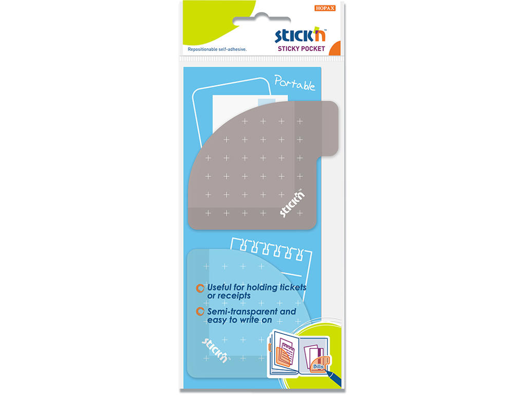 Lomme, 70x70mm, lilla/grå, selvklæbende, 5stk, Stick'N